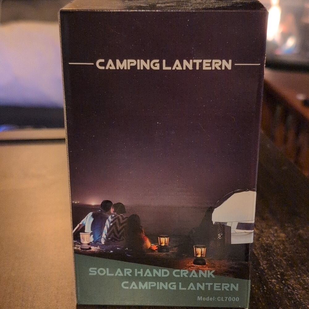 Raynic CL7000 Solar Hand Crank LED Camping Lantern, Black/White